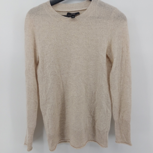 Aqua Cashmere Crewneck Sweater Size Small Neutral Basic Wardrobe Stape - Picture 1 of 3